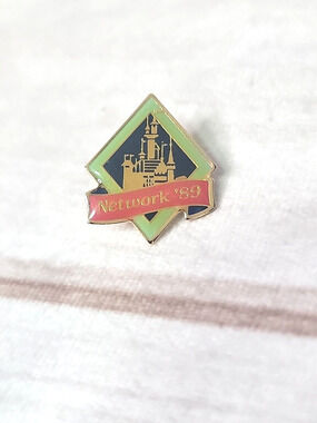 Vintage Disneyland Network 1989 Castle Logo Lapel Hat Pin